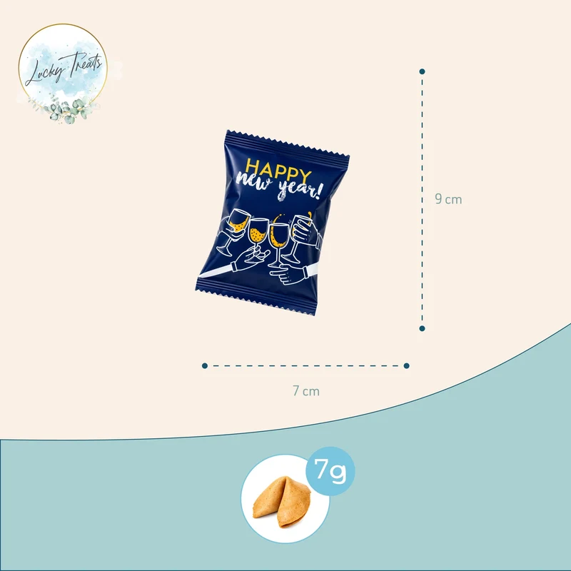 Glückskekse Silvester, Salted Caramel, einzeln verpackt