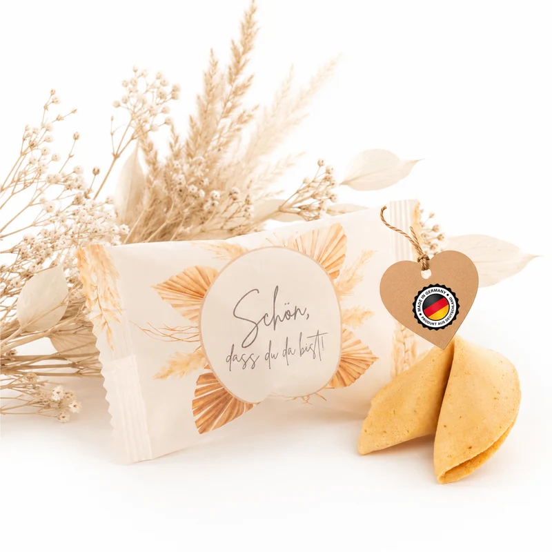 Glückskekse Schön, dass du da bist, Beige im Boho-Stil