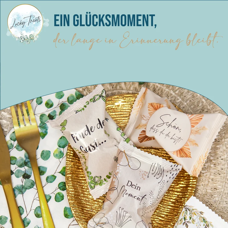 Glückskekse Schön, dass du da bist, Beige im Boho-Stil