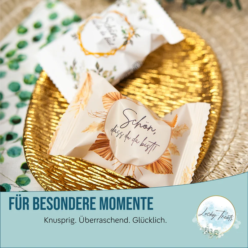 Glückskekse Schön, dass du da bist, Beige im Boho-Stil