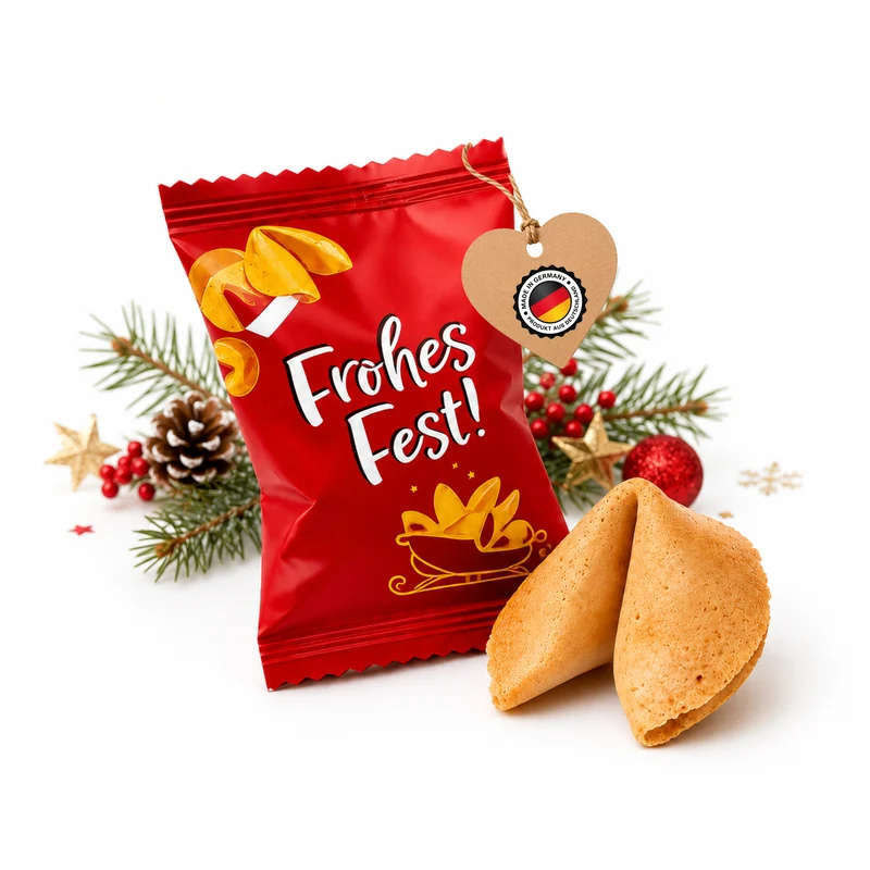 Glückskekse Weihnachten, Lebkuchen-Geschmack, einzeln verpackt