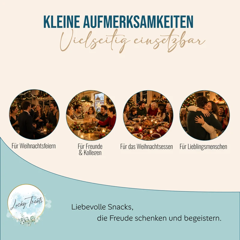 Glückskekse Weihnachten, Lebkuchen-Geschmack, einzeln verpackt