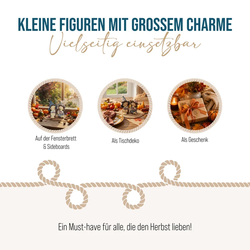 Kinderfiguren 2er-Set mit Filzhut braun grau ca. 10 cm - Herbstdeko