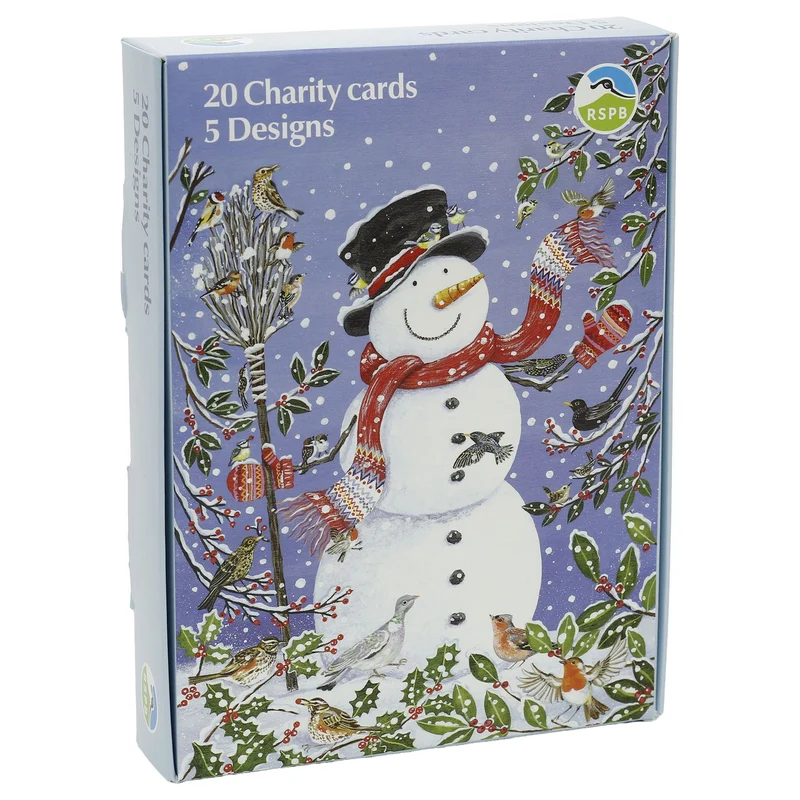 RSPB Charity Christmas Cards Box of 20 Christmas Cards with 5 Designs, Wildlife