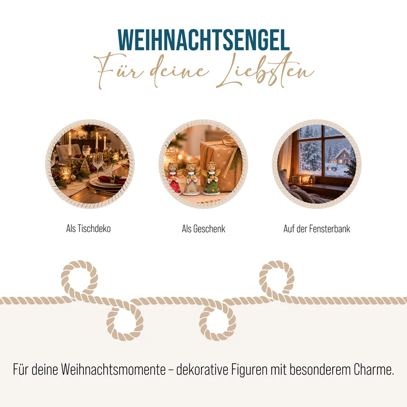 Weihnachtsengel 3er Set Polyresin 5,5 cm mit Sternmotiv