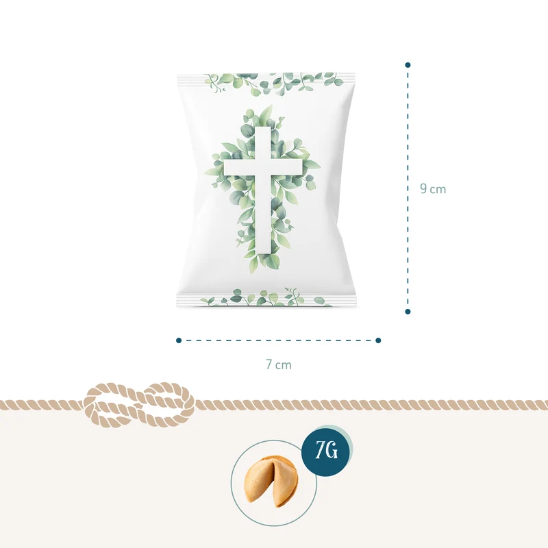 Glückskekse mit Bibelsprüchen 25er Set Kreuz & Eukalyptus