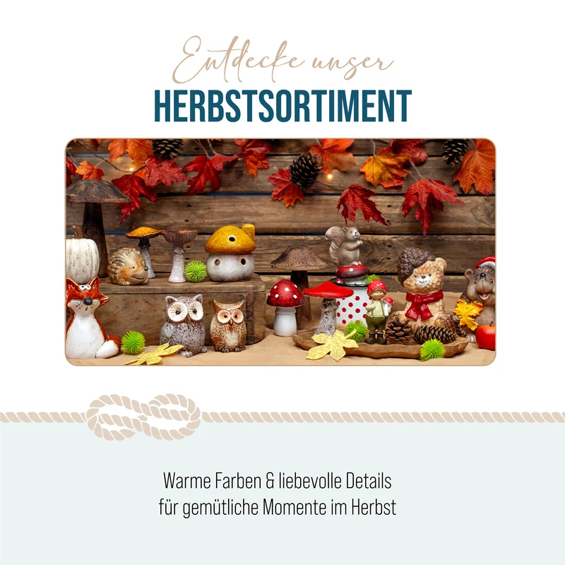 Igelfiguren Herbstdeko 2er Set in Brauntönen für Tisch & Kommode