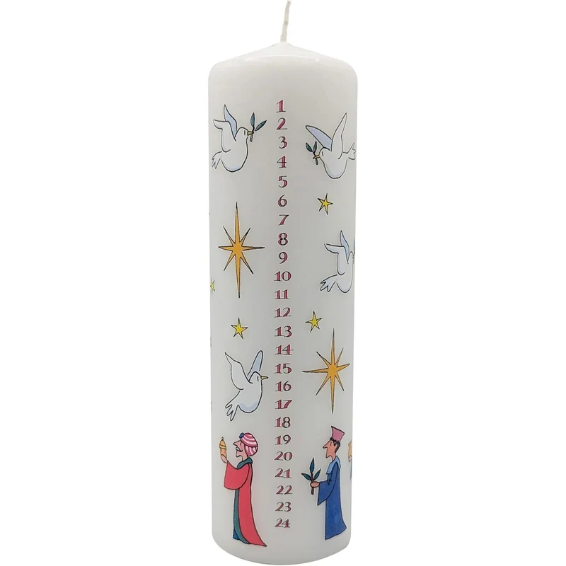 Wise Men Christmas Advent Candle | Christmas Calendar Pillar Candle - 20cm