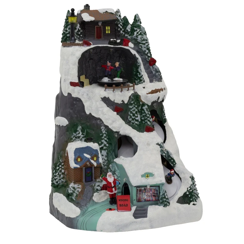 LED Ski Slope | Illuminated LED Christmas Ornament with Movement - 30cm