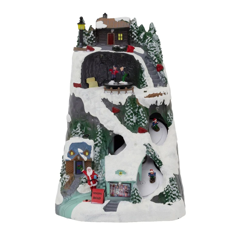 LED Ski Slope | Illuminated LED Christmas Ornament with Movement - 30cm