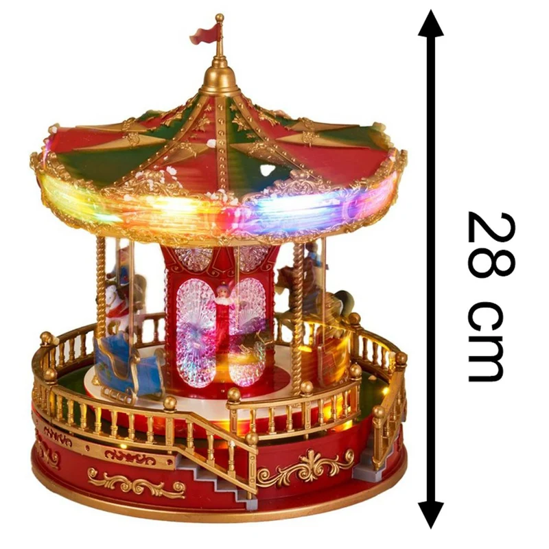 LED Christmas Fair Carousel | Rotating Musical Illuminated Carousel Ornament