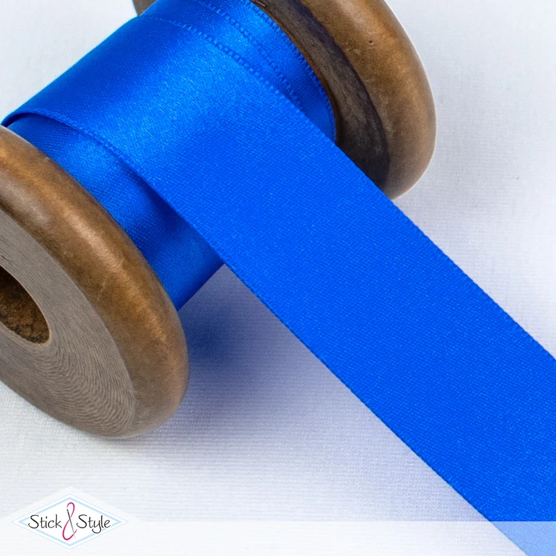 Satinband 25mm - Meterware - mittelblau