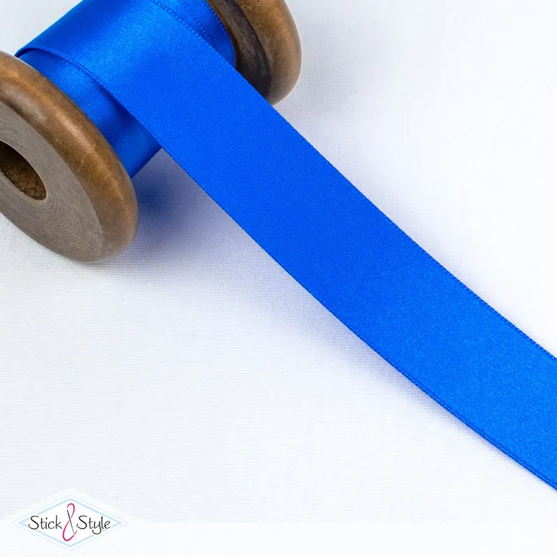 Satinband 25mm - Meterware - mittelblau