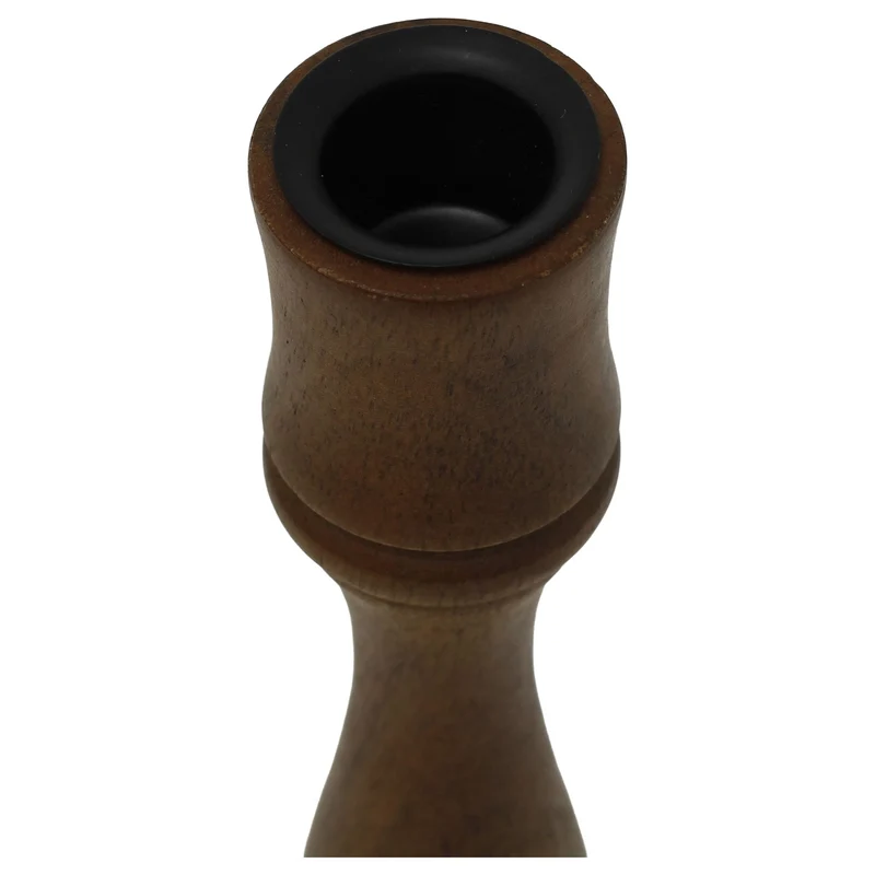 Wooden Candlestick, Mango Wood Dinner Candle Holder, 22 cm, Random Design