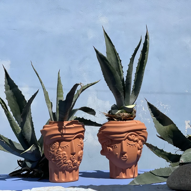 Seletti Magna Graecia Kopf Vase aus Terrakotta – Vase mit Gesicht Mann & Frau