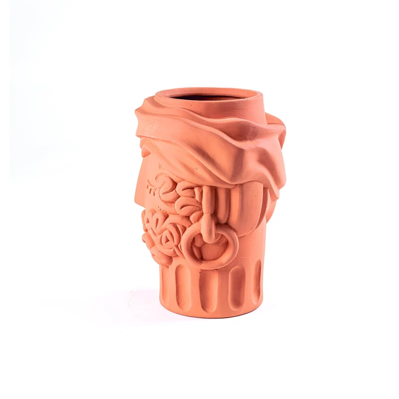 Seletti Magna Graecia Kopf Vase aus Terrakotta – Vase mit Gesicht Mann & Frau