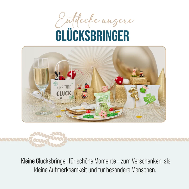 6er Set Glücksbringer Polyresin Kleeblatt selbstklebend 4 cm