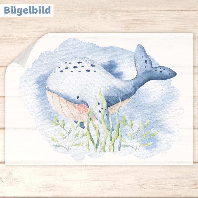 Bügelbild - Schulkind - Wunschname & Wunschjahr - Unterwasserwelt