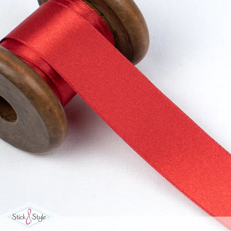 Satinband 25mm - Meterware - rot