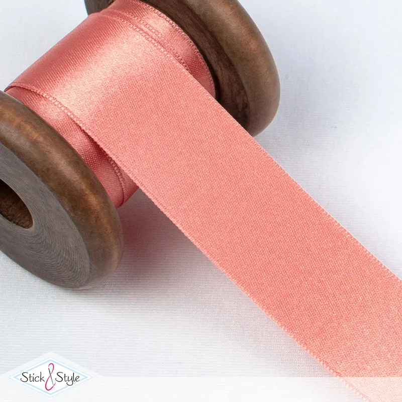 Satinband 25mm - Meterware - apricot