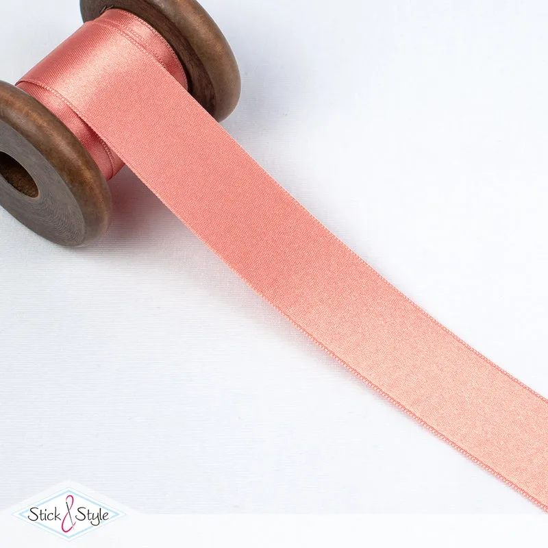 Satinband 25mm - Meterware - apricot