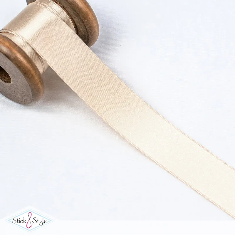 Satinband 25mm - Meterware - sand