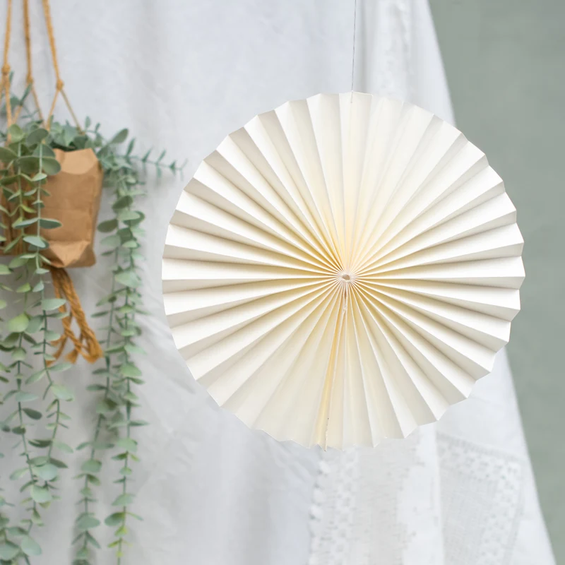 Papierfächer Hänger Weiß 29 cm Wabenfächer Rosette Hängedeko Party