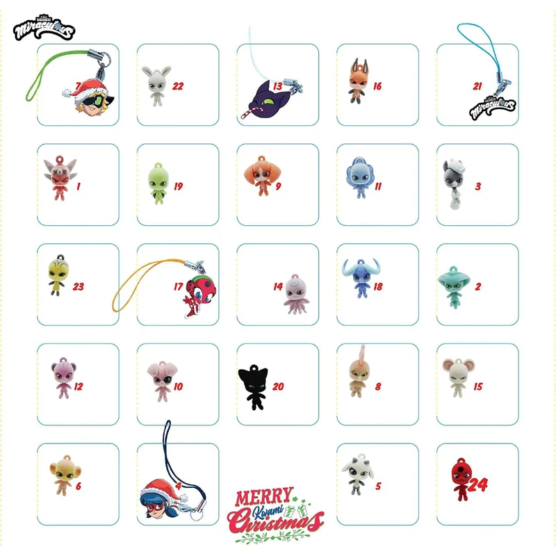 Miraculous Ladybug Ultimate Kwami Christmas Advent Calendar, 19 Kwamis