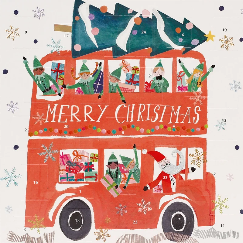 Festive Ride Traditional Picture Christmas Advent Calendar, 24 Door
