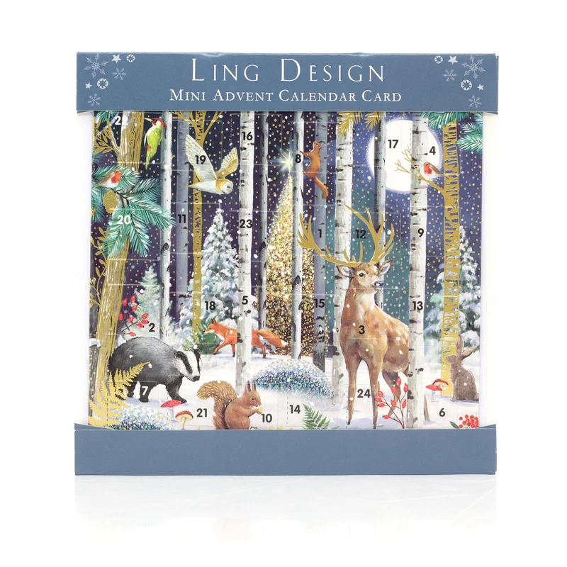 Magical Forest Christmas Advent Calendar Greetings Card | Door Advent Calendar
