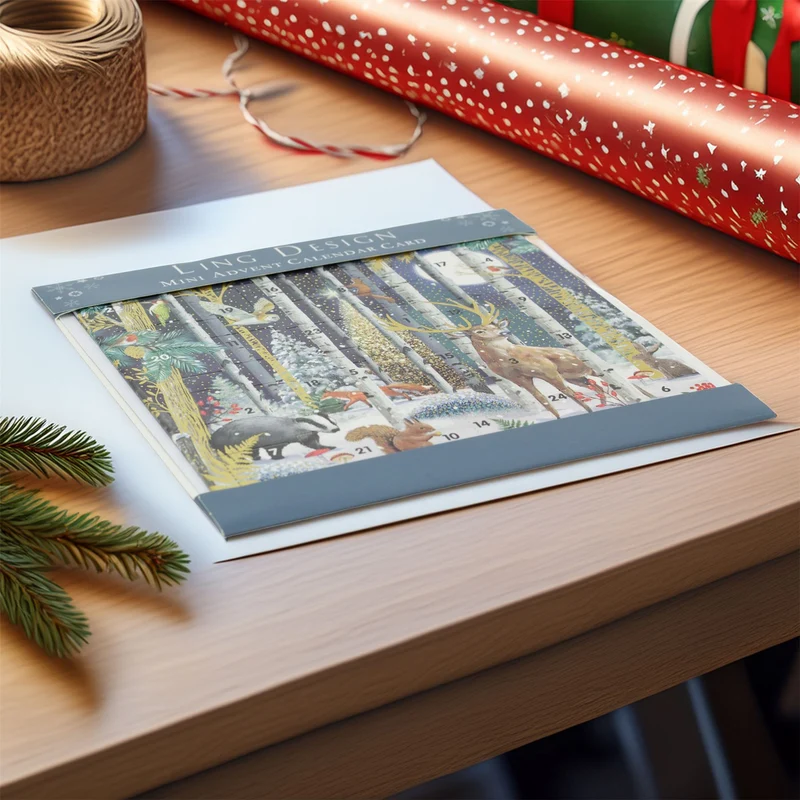 Magical Forest Christmas Advent Calendar Greetings Card | Door Advent Calendar