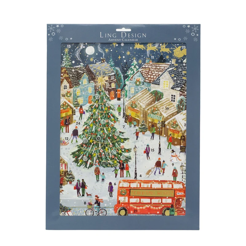 Christmas Market Advent Calendar | Traditional Picture Advent Calendar - 41cm