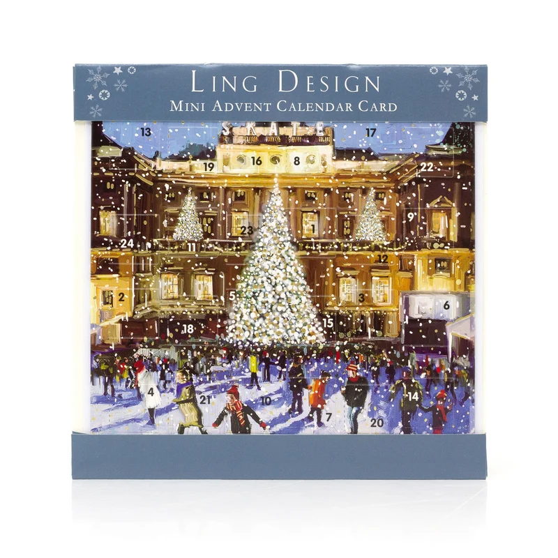 Christmas Skating Advent Calendar Greetings Card | Door Advent Calendar