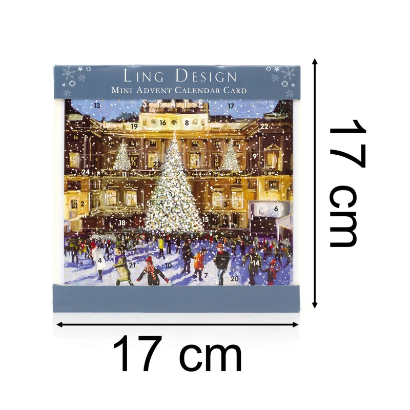 Christmas Skating Advent Calendar Greetings Card | Door Advent Calendar