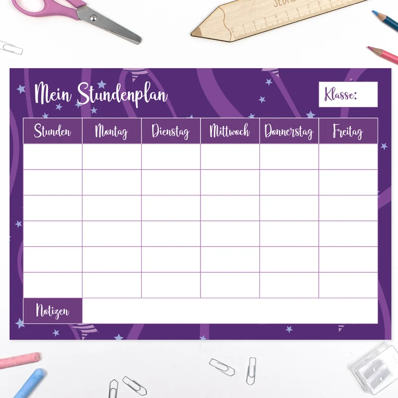 Stundenplan - "Deine Schultüte" - Mädchen - Modell 9