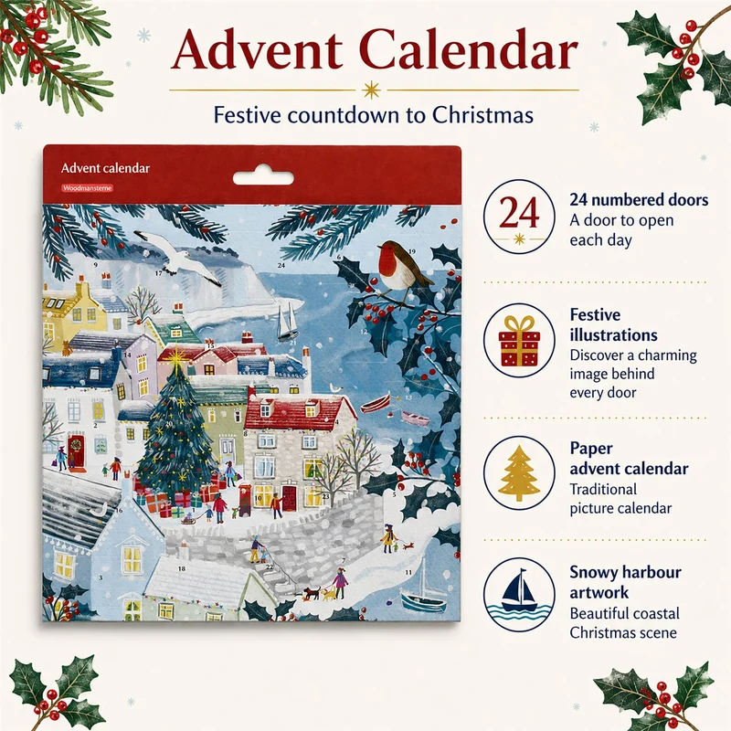 Christmas Harbour, Nautical Traditional Christmas Picture Advent Calendar