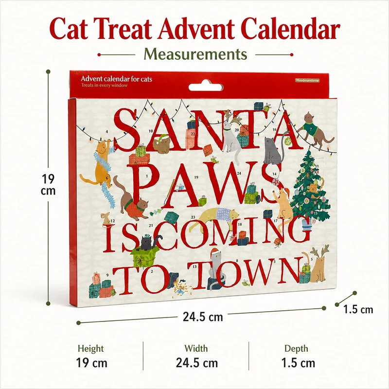 Cat Treat Advent Calendar, Christmas Countdown with Salmon & Chicken Treats