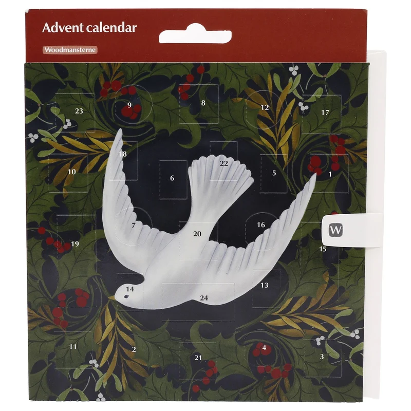 Dove of Peace Christmas Advent Greetings Card, 24 Door Advent Calendar Card