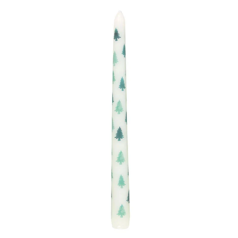 Green Fir Tree Candle Holder with Taper Candle | Festive Christmas Centrepiece