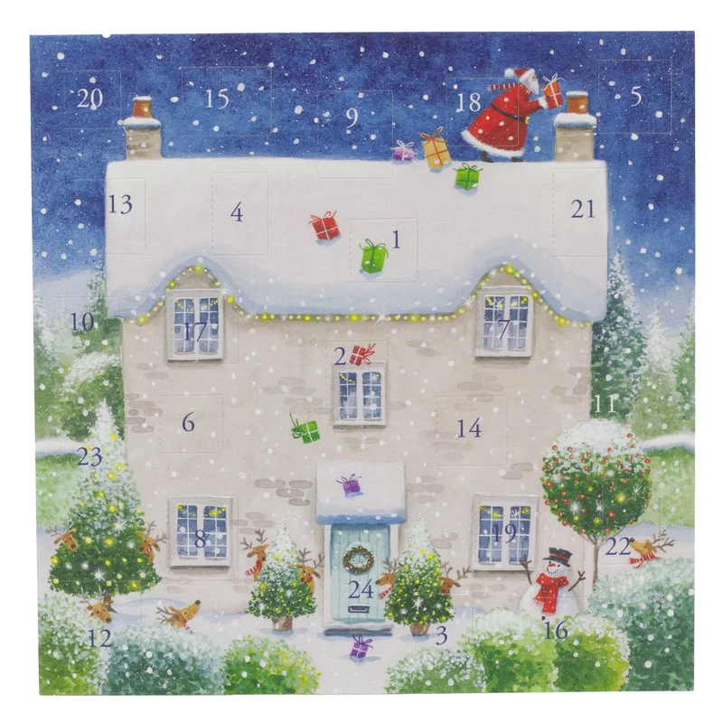 Christmas House Advent Calendar Greetings Card | Christmas Advent Calendar
