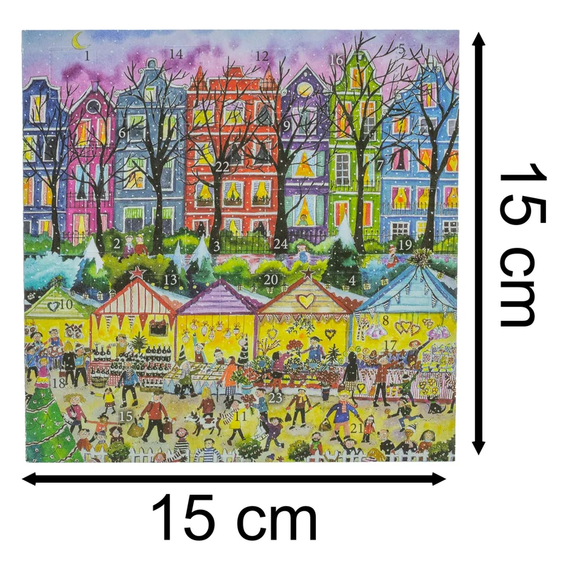 Christmas Market Advent Calendar Greetings Card | Christmas Advent Calendar