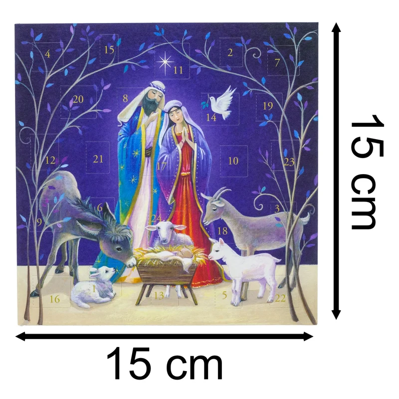 Nativity Animals Advent Calendar Greetings Card | Christmas Advent Calendar