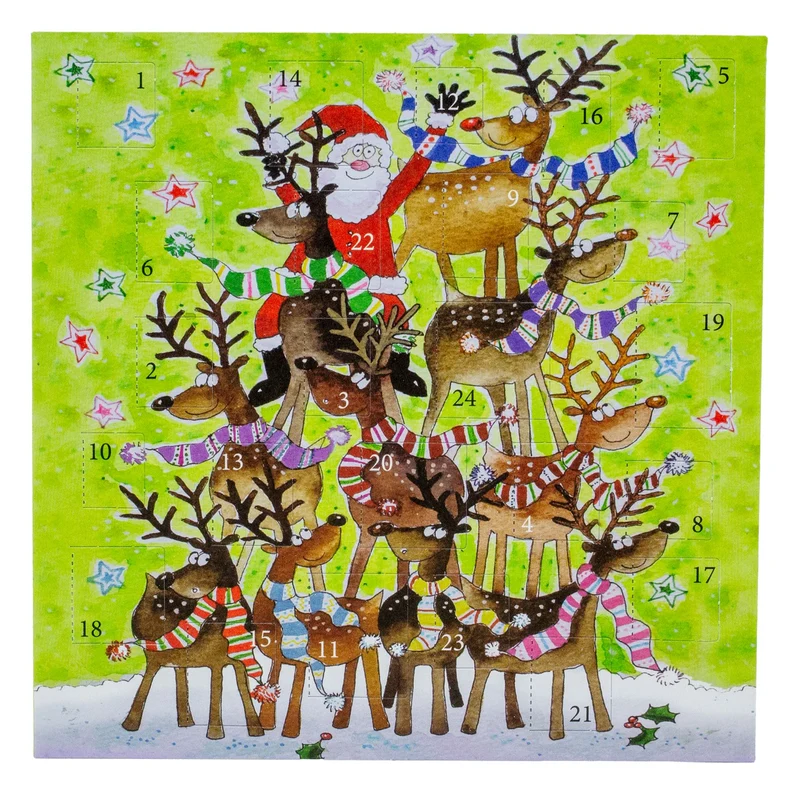 Reindeer Stack Advent Calendar Greetings Card | Christmas Advent Calendar
