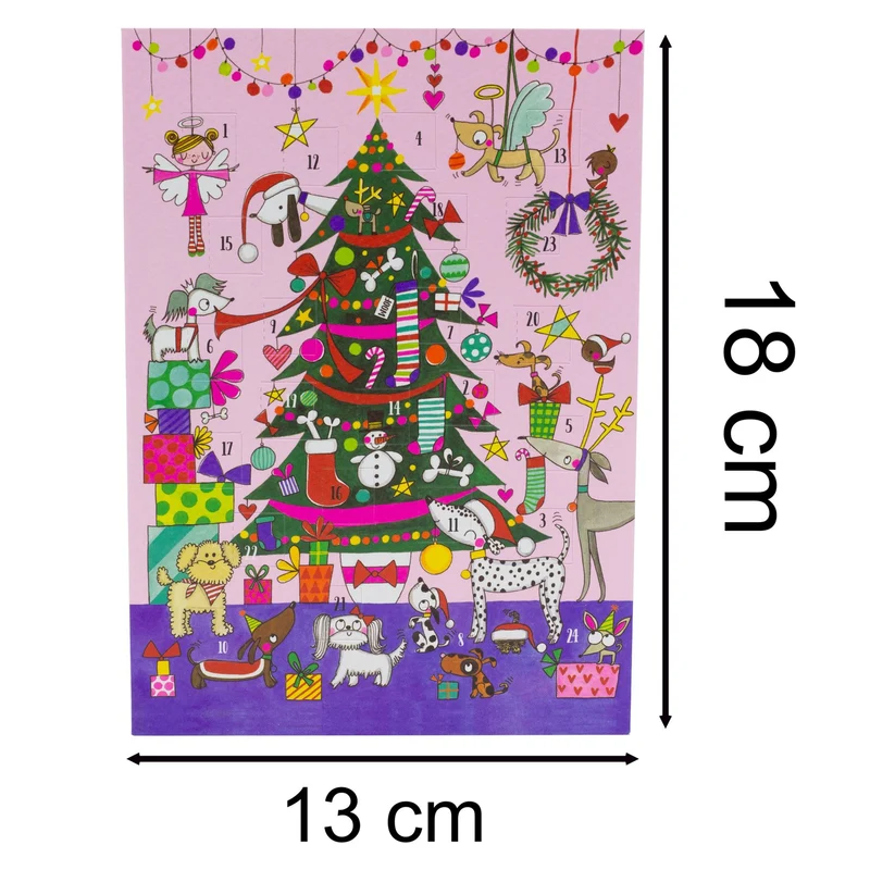 Christmas Tree & Dogs Advent Calendar Greetings Card | Christmas Advent Calendar