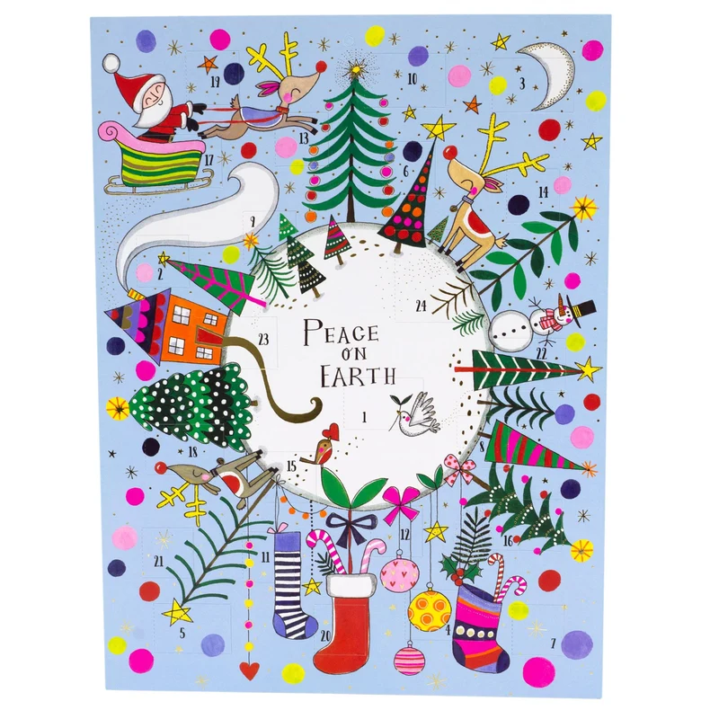 Peace on Earth Christmas Advent Calendar | Santa & Reindeer Christmas Calendar