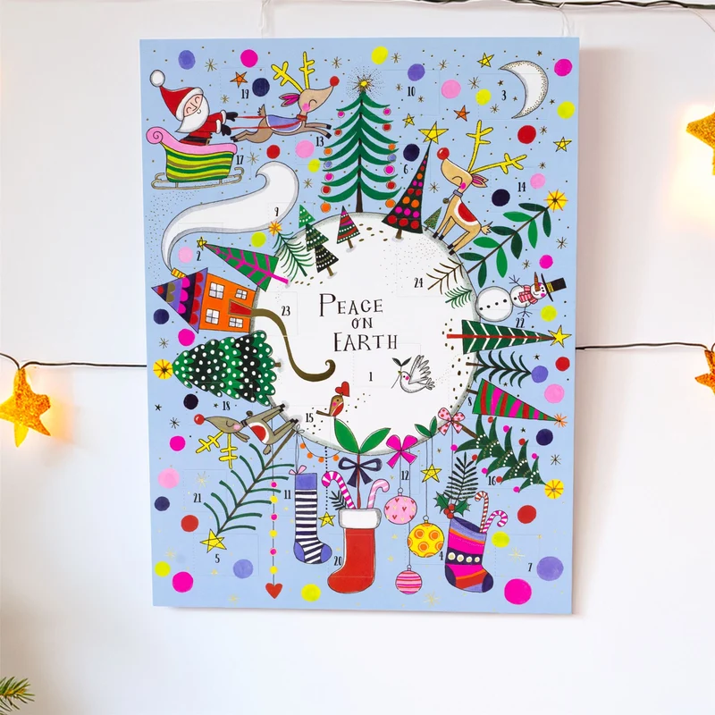 Peace on Earth Christmas Advent Calendar | Santa & Reindeer Christmas Calendar