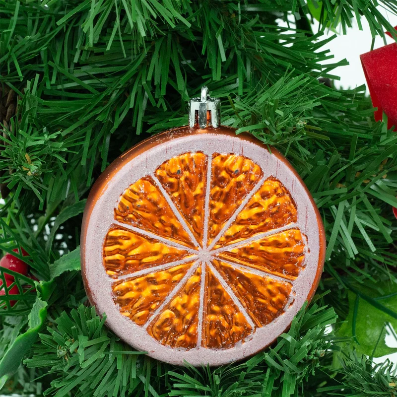 Set of 9 Fruit-Themed Christmas Tree Ornaments | Fruit Hanging Decorations