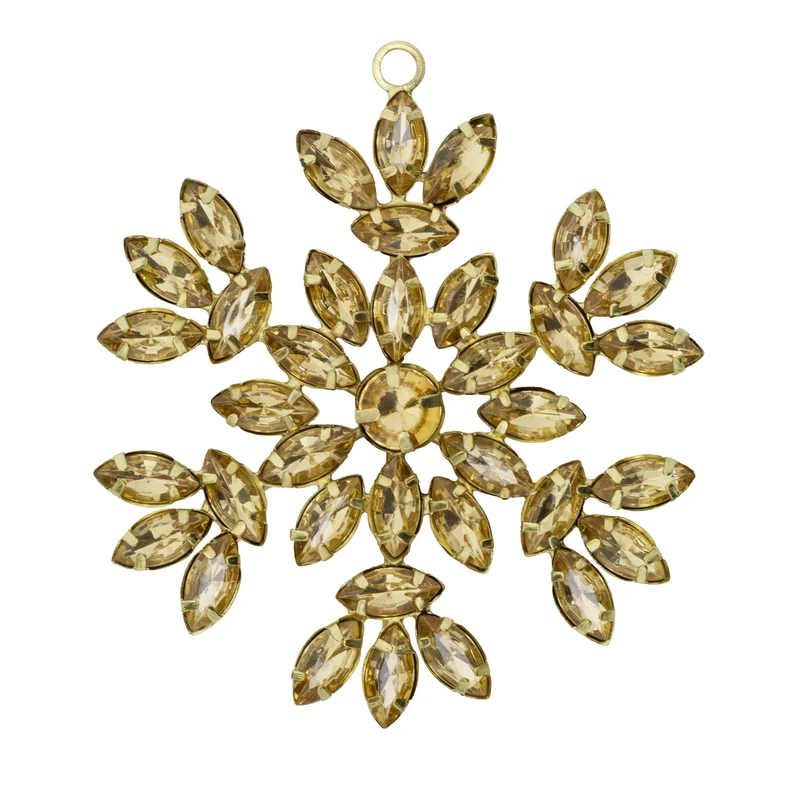 Gold Snowflake Christmas Tree Bauble | Snowflake Christmas Tree Ornament - 10cm