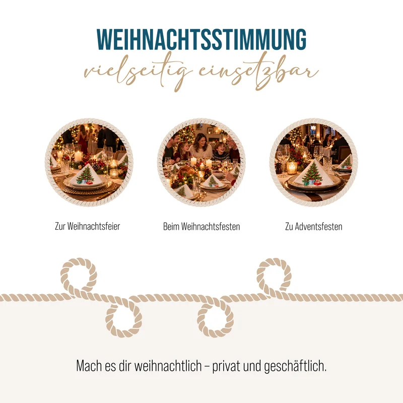 Servietten Weihnachten Tannenbaum 33 × 33 cm 20er 3-lagig
