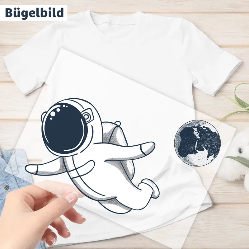Bügelbild - Schulkind - Wunschname & Wunschjahr - Astronaut